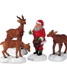 santa feeds reindeer set of 4 cod 52146